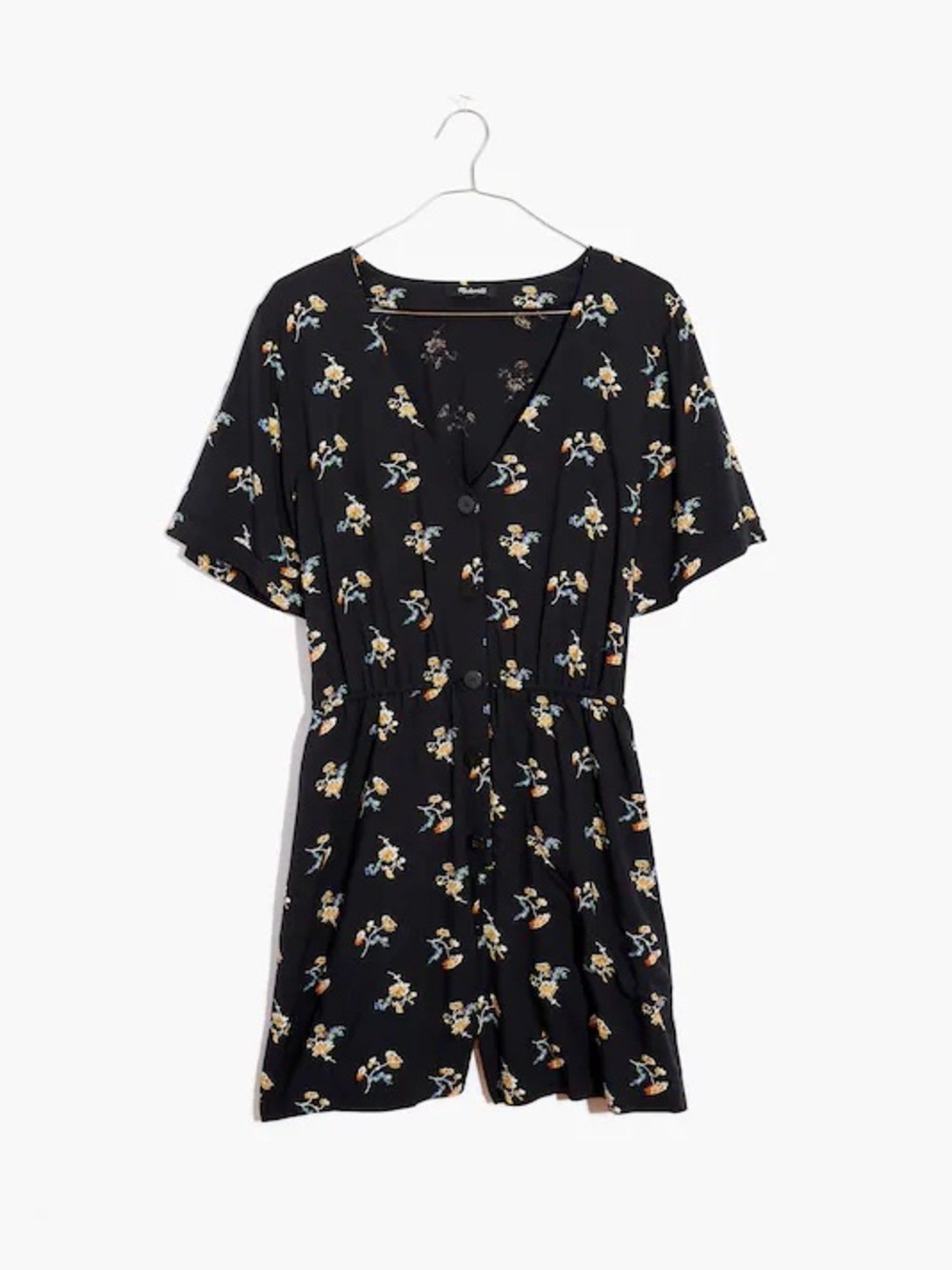Madewell Button-Front Day Romper in Daisies XS